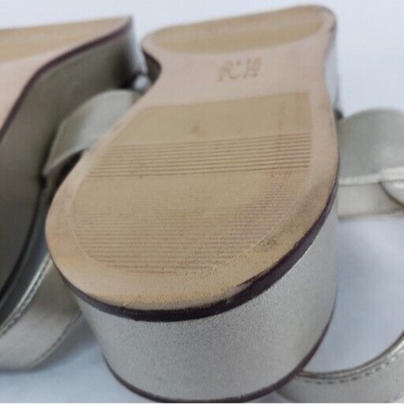 Naturalizer Caryn Silver Metallic Sling Back Leather Sandals Shoes Size 9 M - Picture 16 of 16